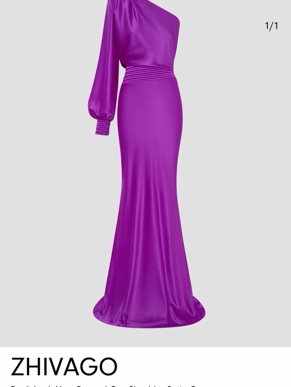 ZHIVAGO One-Shoulder Magenta Satin Gown